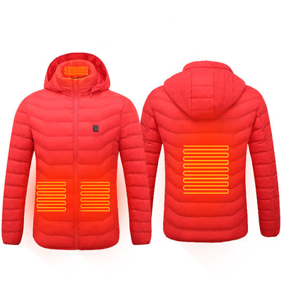 Winter Heated Jacket USB Electric Cotton Coat Zip-up Heater Thermal Clothing Heating Vest For Men
